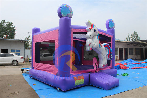 Unisex 3D Rainbow Unicorn Inflatable Castle for Customized Size Bouncy Castle House