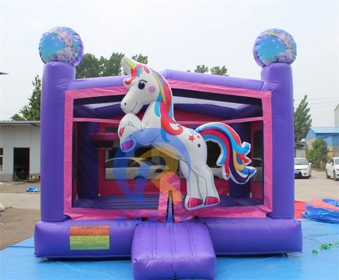 Unisex 3D Rainbow Unicorn Inflatable Castle for Customized Size Bouncy Castle House