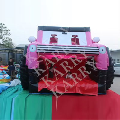 Blower With Blower PINK JEEP INFLATABLE BOUNCE HOUSE WITH SLIDE AND BOUNCER FOR TEENS