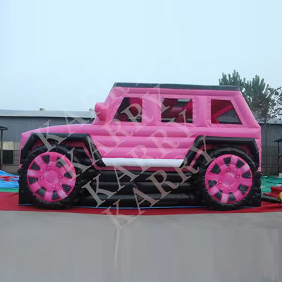 Blower With Blower PINK JEEP INFLATABLE BOUNCE HOUSE WITH SLIDE AND BOUNCER FOR TEENS