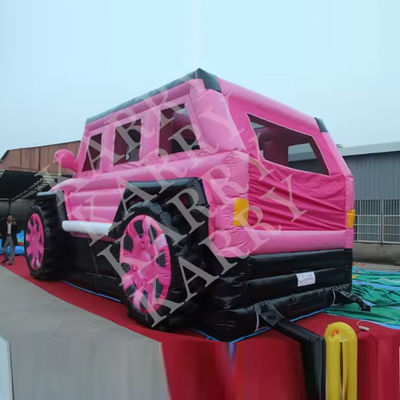 Blower With Blower PINK JEEP INFLATABLE BOUNCE HOUSE WITH SLIDE AND BOUNCER FOR TEENS