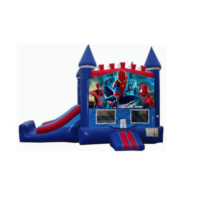 14 Years Up Superhero Spiderman Inflatable Bounce House Water Slide Pool with Pool Design