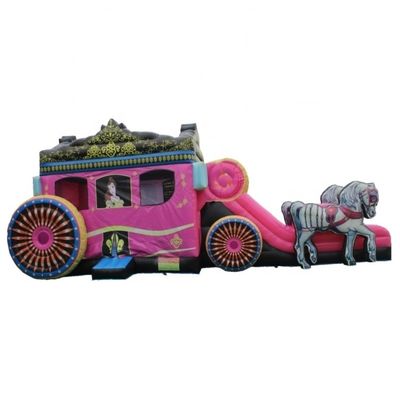 14 Years up Outdoor Playground Princess Carriage Inflatable Bounce House with Slide