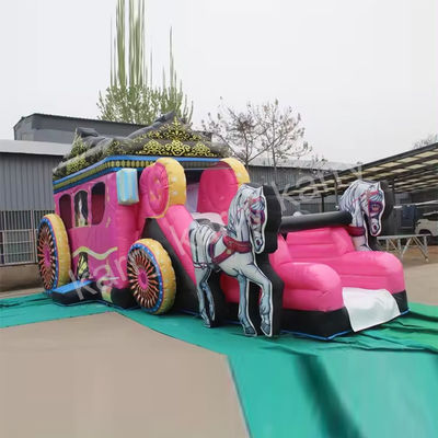 14 Years up Outdoor Playground Princess Carriage Inflatable Bounce House with Slide