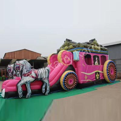 14 Years up Outdoor Playground Princess Carriage Inflatable Bounce House with Slide