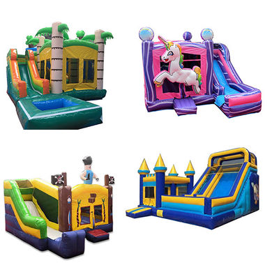 Adults Inflatable Wet/Dry Combo Bounce House Slide with Digital Printing and Blower