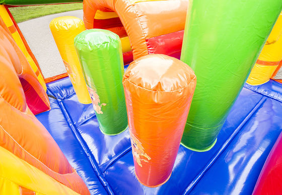 14 Years Unisex Inflatable Outdoor Jungle Lion Bouncer with Slide and Jumping Castle