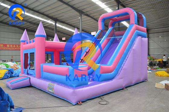 Unisex Customized Colorful Bouncy Castle House And Water Slide Party Rental With Blower