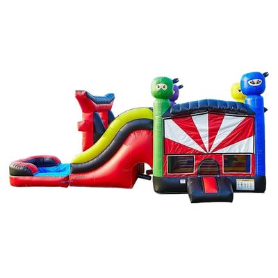 Customized Color Palm Tree Bouncy Castle with Slide Pool Inflatable Bounce House