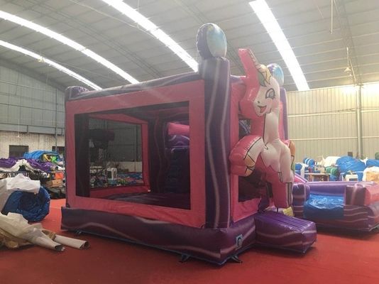 PORTABLE Bouncing Castle Combo Slide with EN71 Certification Rainbow Unicorn and Slide