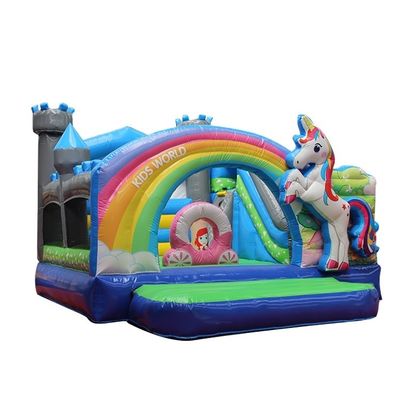 PVC Kids Inflatable Unicorn Bouncer Commercial Unicorn Castle with Included Blower
