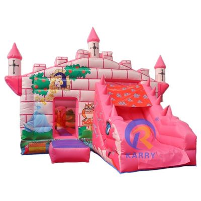 Toddler Pink Castle Inflatable Chameleon Bouncy Castle Combo Slide with Accessories