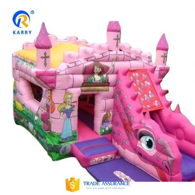 Toddler Pink Castle Inflatable Chameleon Bouncy Castle Combo Slide with Accessories