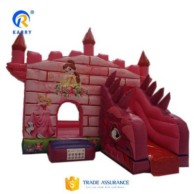 Toddler Pink Castle Inflatable Chameleon Bouncy Castle Combo Slide with Accessories