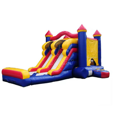 3in1 Double Lane Inflatable Bouncy Castle Slide Combo in Colorful Design for Unisex