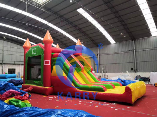 3in1 Double Lane Inflatable Bouncy Castle Slide Combo in Colorful Design for Unisex