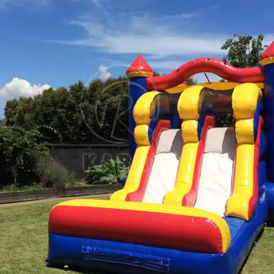 3in1 Double Lane Inflatable Bouncy Castle Slide Combo in Colorful Design for Unisex