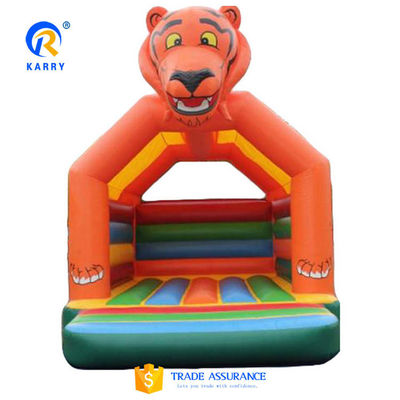 PVC Tarpaulin Cartoon Tiger Kids' Jumping Bouncy Castle with Inflatable Bouncer Slide