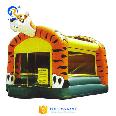 PVC Tarpaulin Cartoon Tiger Kids' Jumping Bouncy Castle with Inflatable Bouncer Slide