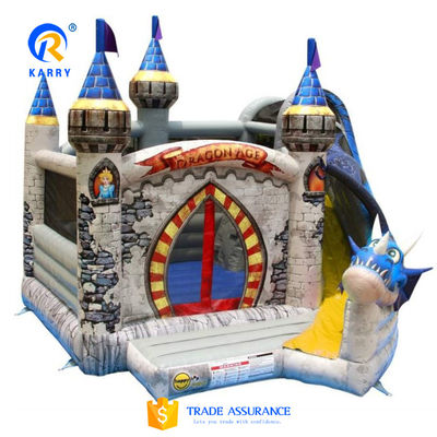 Dragon Age Inflatable Bounce House with Slide EN71 Certified Dinosaur Castle Slide
