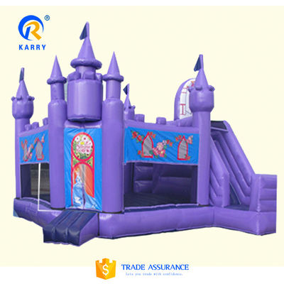 Customized Color Princess Castle/Slide Combo PORTABLE Frozen Theme PVC Bouncy Castle