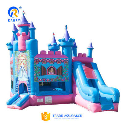 Customized Color Princess Castle/Slide Combo PORTABLE Frozen Theme PVC Bouncy Castle