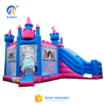 Customized Color Princess Castle/Slide Combo PORTABLE Frozen Theme PVC Bouncy Castle