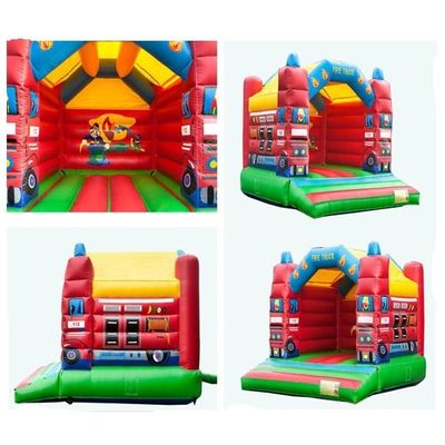 Fire truck PVC commercial bounce house combo for events inflatable bouncy house