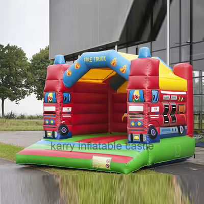 Fire truck PVC commercial bounce house combo for events inflatable bouncy house