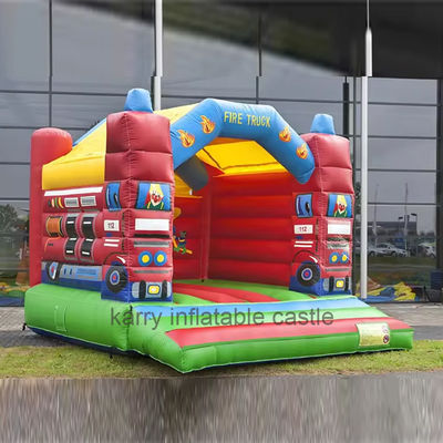 Fire truck PVC commercial bounce house combo for events inflatable bouncy house