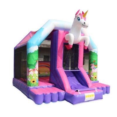 Girls Pink Cartoon Bala Magic Fairy Inflatable Bouncer Castle with Slide 6*4*3.5m Size