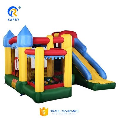 Features PORTABLE Inflatable Bouncer Castle with Slide Commercial Inflatable Castle