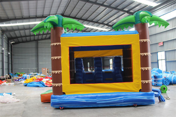 Unisex Palm Tree Inflatable Jumping Castle Bouncy Castle with Pool and Jumping Area