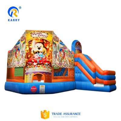 Features PORTABLE Giant Carousel Bouncy Castle Combo Slide with Customized Color