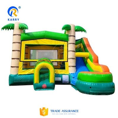 14 Years up Age Range Inflatable Bouncing House with Slide and Palm Tree