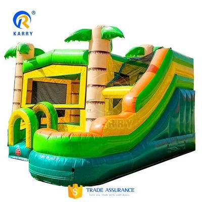 14 Years up Age Range Inflatable Bouncing House with Slide and Palm Tree