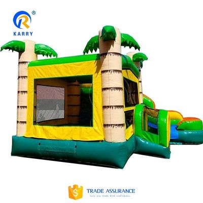 14 Years up Age Range Inflatable Bouncing House with Slide and Palm Tree