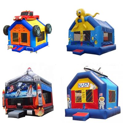 5x5m Inflatable Rainbow Unicorn Bouncy Castle Slide Combo Customized Color Collection