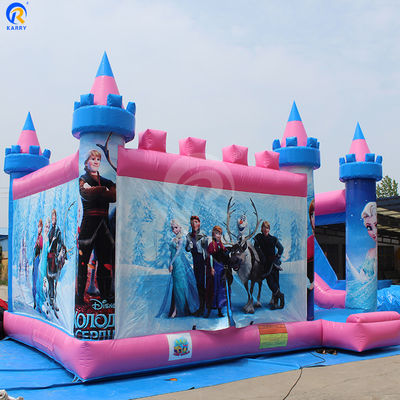 Outdoor Playground Customized Color Inflatable Bouncy Castle Frozen Theme Bouncer Slide