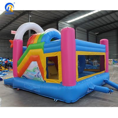 Unisex PORTABLE Rainbow Unicorns Castle Jumping Bouncer Slide Combo in Rainbow Color