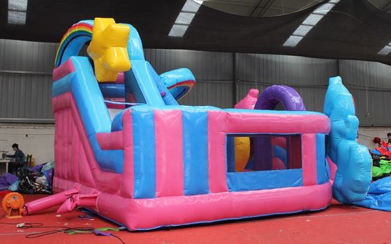 Commercial Party Rental 5x5.5m Inflatable Bouncy Castle with Slide Unicorn