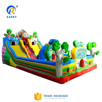 PORTABLE Inflatable Water Slide Jumping Fun City Blow Up Bouncer with Double Wide Slide