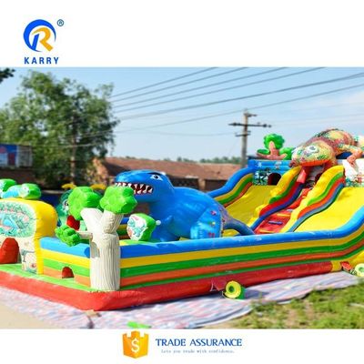 PORTABLE Inflatable Water Slide Jumping Fun City Blow Up Bouncer with Double Wide Slide