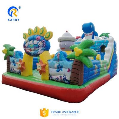 Sea World Theme Big Bouncy Slide Inflatable Fun City Commercial Bounce House 8x5x5.2m