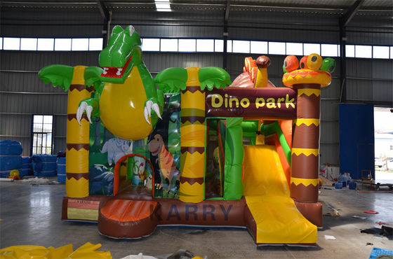 Jungle Adventure Castle Inflatable Bouncer Slide Combo with Jungle Animal Design
