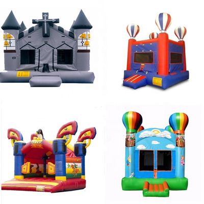 65kg Backyard Inflatable Bounce House with Slide and 3D Spiderman Air Jumping Design