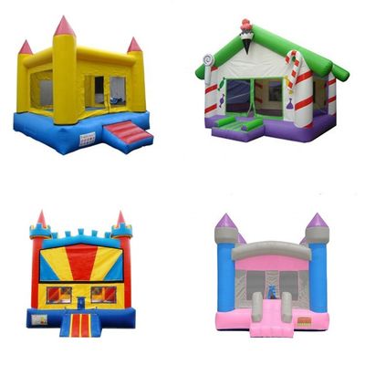 65kg Backyard Inflatable Bounce House with Slide and 3D Spiderman Air Jumping Design