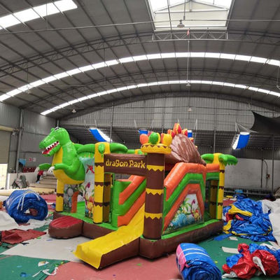 Commercial Bouncy House PVC Inflatable Bouncer Castle Combo Slide in Jungle Dino Park