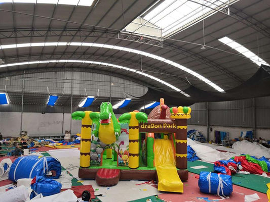 Commercial Bouncy House PVC Inflatable Bouncer Castle Combo Slide in Jungle Dino Park
