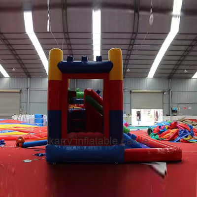 Commercial Jumping Castle Combo with Inflatable PVC Building Blocks and Slide